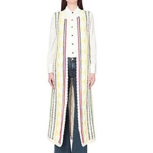 Alice + Olivia "Rudy" Unique long vest in multipattern knit Duster size medium
